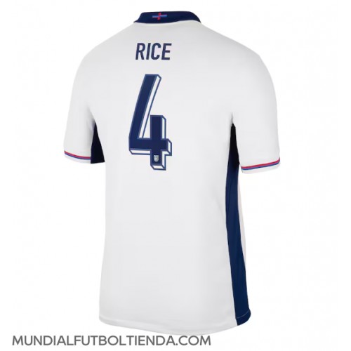 Camiseta Inglaterra Declan Rice #4 Primera Equipación Replica Eurocopa 2024 mangas cortas